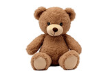 Fototapeta  - Front View of Brown Teddy Bear Isolated on Transparent Background. AI