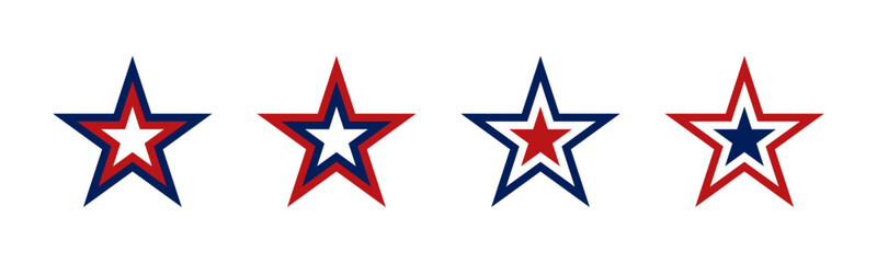usa star icon set