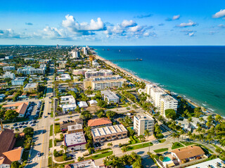 Wall Mural - aerial photo deerfield beach florida coastline