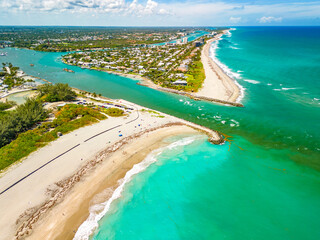 DuBois Park, Jupiter Beach and inlet, areal views, Florida