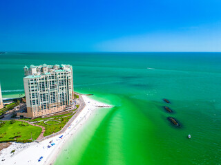 Wall Mural - Aerial View of Marco Island, a popular tourist beach town, Florida