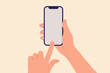© Artak - Hand holds smartphone. Hand with smartphone