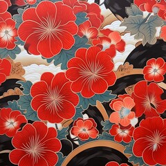 pattern flower illustration design japan art