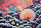 Fototapeta Do przedpokoju - Japanese Artistry Engaging Background Patterns and Illustrations
