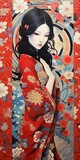 Fototapeta Do przedpokoju - japanese art background illustration, and wallpaper pattern