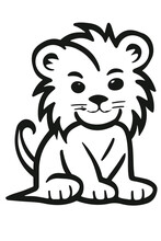 Lion Cub Black And White Logo