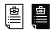 Job description icon with outline and glyph style.