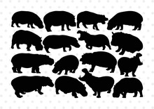 Hippo SVG Cut Files | Hippo Silhouette | Hippopotamus Svg | Morse Hippo Svg | River Horse Svg | Hippo Bundle