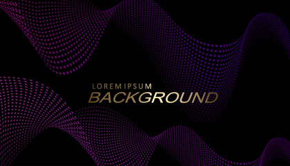 Wall Mural - Dark geometric gorgeous background, isolated purple waves