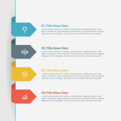 simple and clean presentation business infographic design template with 4 bar of options