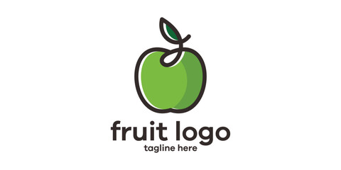 Wall Mural - logo design fruit minimalist icon vector inspiration