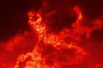 Wall Mural - the red sky background looked like smoke and fire. bomb violent. for wallpaper, backdrop and design.