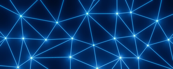 Aufkleber - Communication links. Geometrical grid with points connected by lines Symbols Internet, business communications. 3d rendering