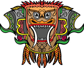 Ethnic traditional culture ritual mask. ethnic spiritual symbol. Vector illustration design for tattoo, t-shirts, textiles