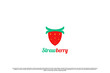 © Morvana - Fresh Strawberry logo design illustration. Simple minimalist flat silhouette of fresh strawberry fruit garden sweet natural diet vegetarian healthy organic. Perfect for strawberry farm web app icon.