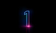 © photoraidz - Abstract sports Light out technology and with number one glowing in the dark, pink blue neon light Hitech communication concept innovation background,  vector design