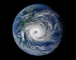 Leinwandbild Motiv Massive tropical cyclone from space. Earth view
