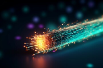 Poster - Optical fiber mockup. Generate Ai