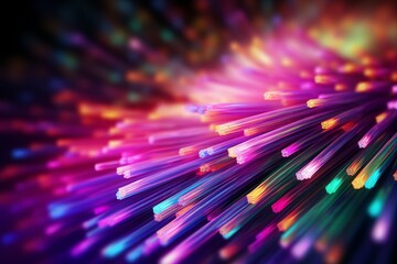Poster - Optical fiber colorful. Generate Ai
