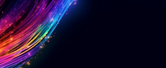 Poster - Optical fiber banner. Generate Ai