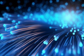 Poster - Optical blue fiber. Generate Ai