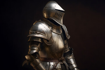 armor knight on dark background. generated ai