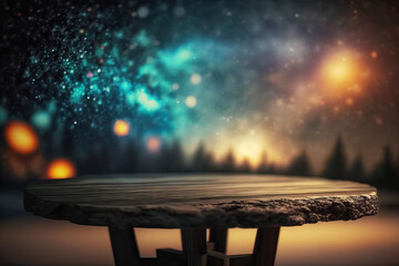 christmas lights on wooden background,photo of empty table top in front of blurred magical backgr,lights in the city