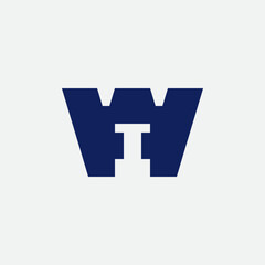 Poster - vector design element or icon. iw logotype. letters i inside letter w. wi.