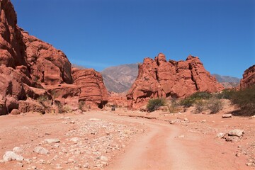 Wall Mural - red rock canyon in the north of Argentina 