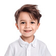 © TimeaPeter - portrait of a cute brunette boy wearing shirt. isolated on transparent background. no background.
