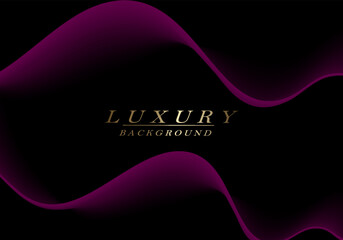 Wall Mural - Gorgeous black illustration with isolated wavy burgundy figures