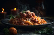 Delicious dish, spaghetti bolognese