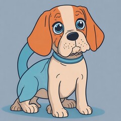 Canvas Print - Cartoon Comic Style of adorable cute dog