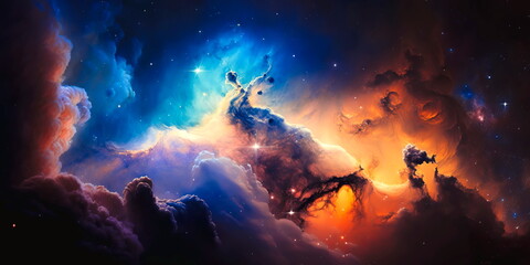 Wall Mural - nebula and galaxies in space. space many light years