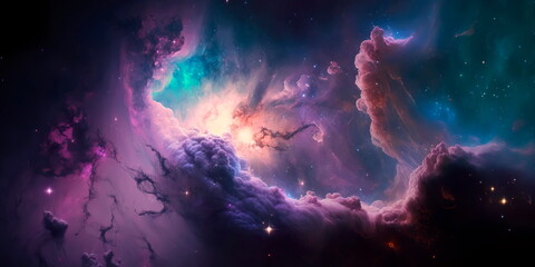 Wall Mural - nebula and galaxies in space. space many light years