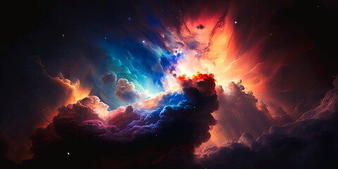 Wall Mural - nebula and galaxies in space. space many light years