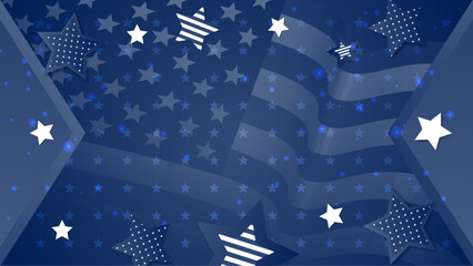 Wall Mural - Vector flag of united states of america blue background