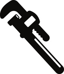 Poster -  Black silhouette of pipe wrench icon. pipe wrench silhouettes