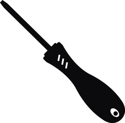 Wall Mural - Black silhouette of Screwdriver. Detail and Simple Screwdriver Icon 