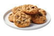 Delicious Plate of Oatmeal Raisin Cookies on a Transparent Background 