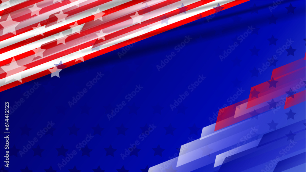 Vector flat waving american flag background Stock Vector | Adobe Stock