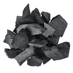 Coal isolated on white background, full depth of field