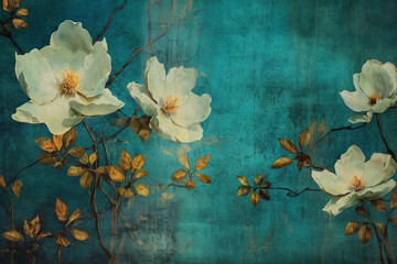 textured background with flowers