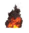 Explosion with flames and smoke, png, isolated background