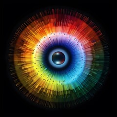 Aufkleber - Human bright rainbow iris eye. Generative AI