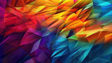 Fototapeta Tęcza - Abstract background with multicolored triangles, 3D illustration. By Generative AI.
