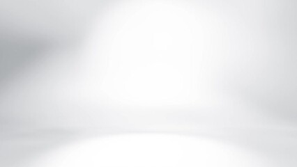 Fototapete - White 3d studio abstract background. Clean and bright space with lights motion. Shiny footage with copy space for business presentation. Seamless loop.