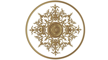 Wall Mural - golden ornament on white background, luxury decoration pattern