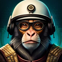 illustration of a cool monkey with glasses