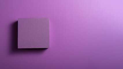 Poster - Empty podium top view. Square coasters made of stone on a purple background. Grocery counter. High quality photo